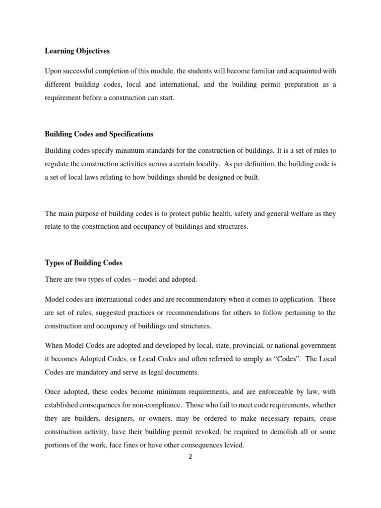 MODULE 1 Codes & Building Permit | PDF | Building Code