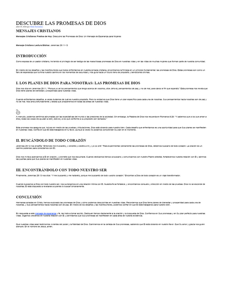 Descubre Las Promesas de Dios | PDF | Dios | Oración