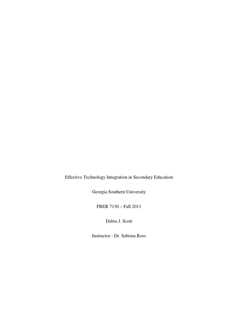 Effective Technology Integration-Secondary Education | PDF | Teachers ...