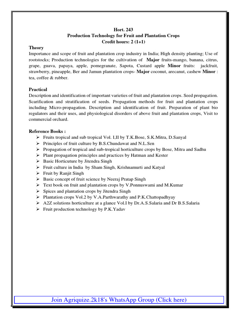 Hort 243 (Notes+Obj) | PDF | Grafting | Lime (Fruit)