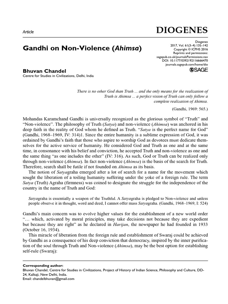 Gandhi Ahimsa | PDF | Nonviolence | Mahatma Gandhi