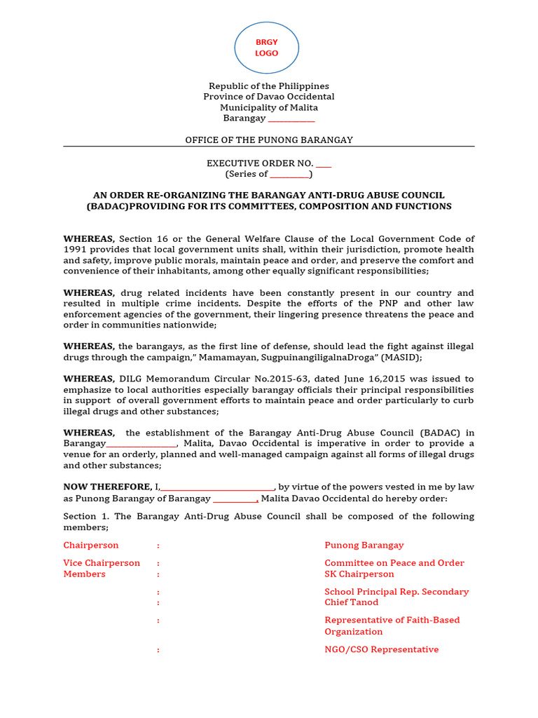 Badac Eo Template Pdf Substance Abuse Justice