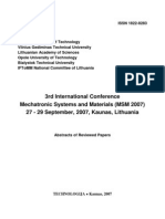 Download Mechatronic Systems and Materials MSM 2007 by sajs201 SN7477972 doc pdf