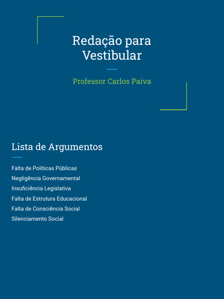 Temas e Estrutura de Redação para Vestibular | PDF | Sociologia | Brasil