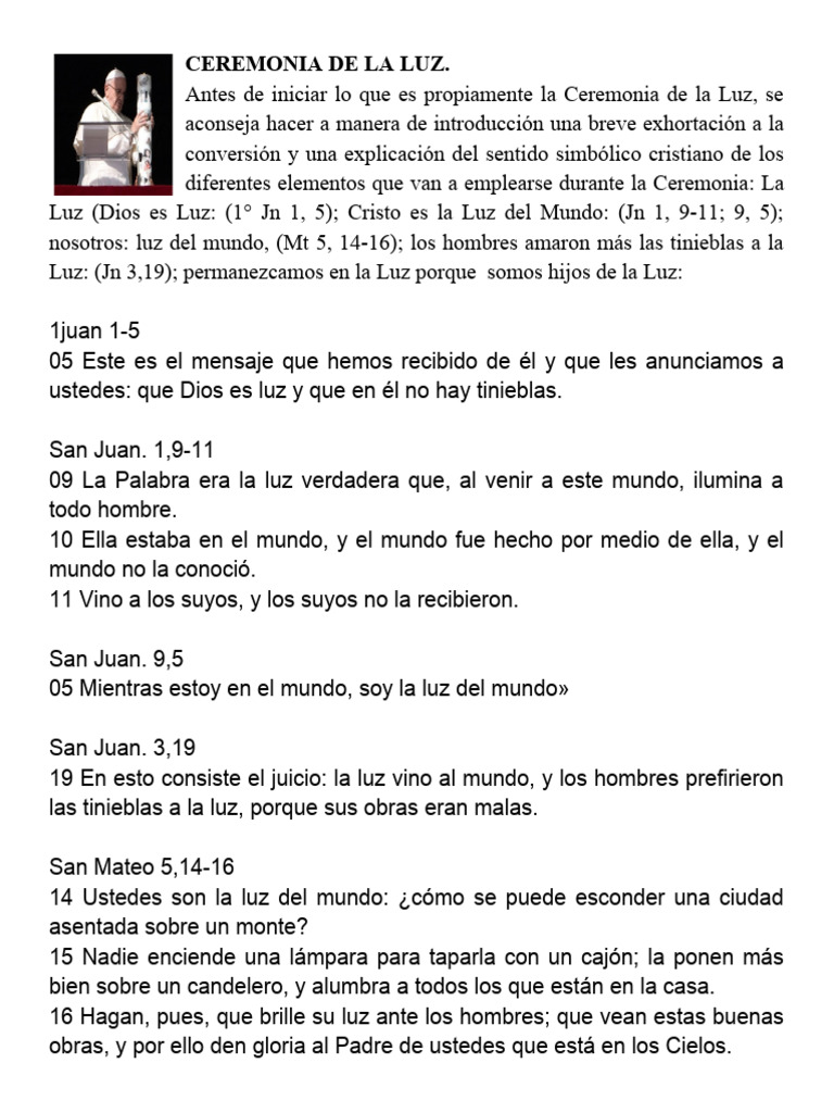 Ceremonia de La Luz | PDF | Oración