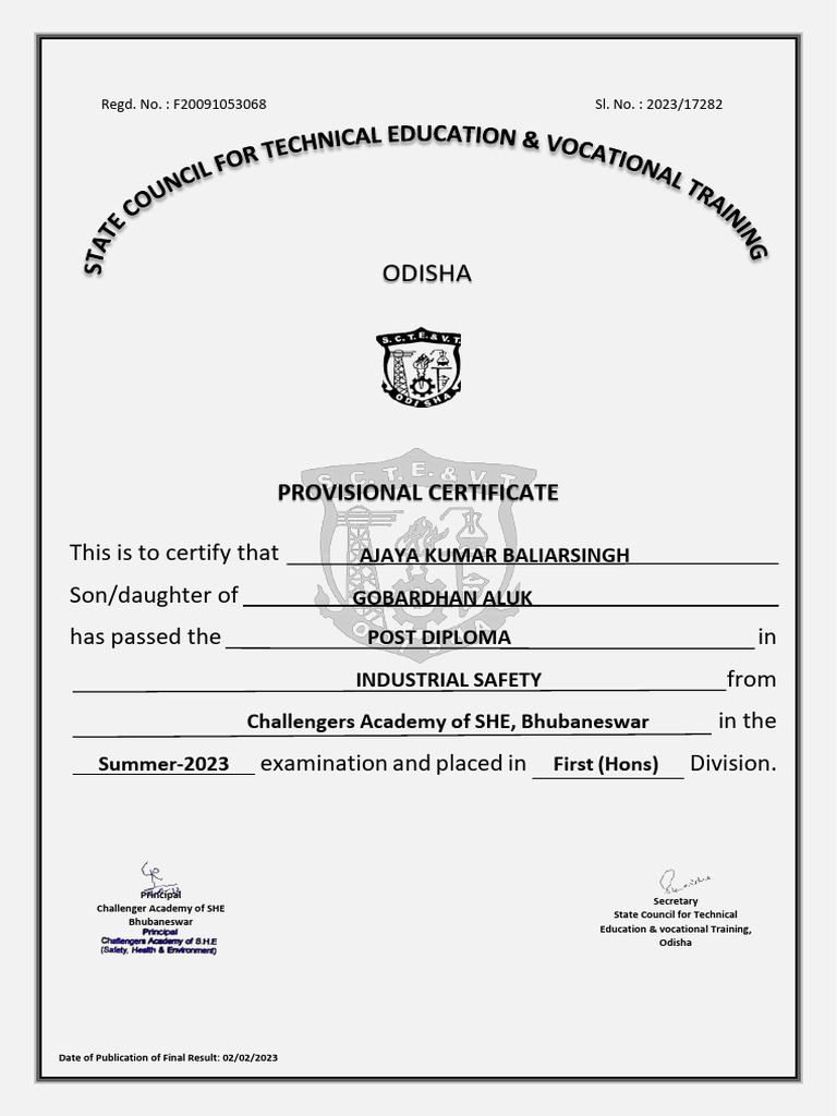 PDIS SCTVT Ajaya Kumar PDF Occupational Safety And Health