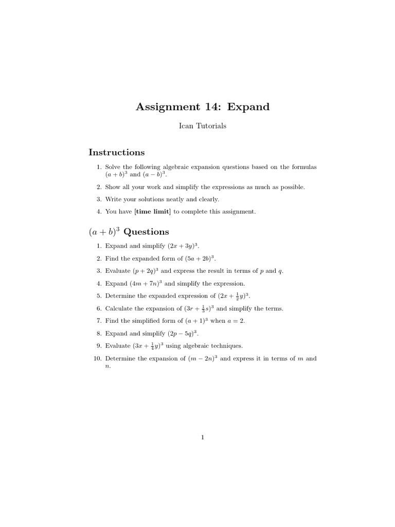 Algebraic Expansion of Cubes Guide | PDF | Mathematics | Algebra
