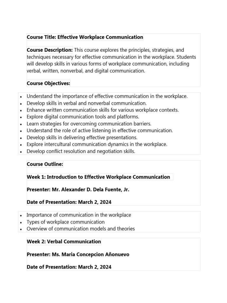 Mastering Workplace Communication Skills | PDF | Communication ...