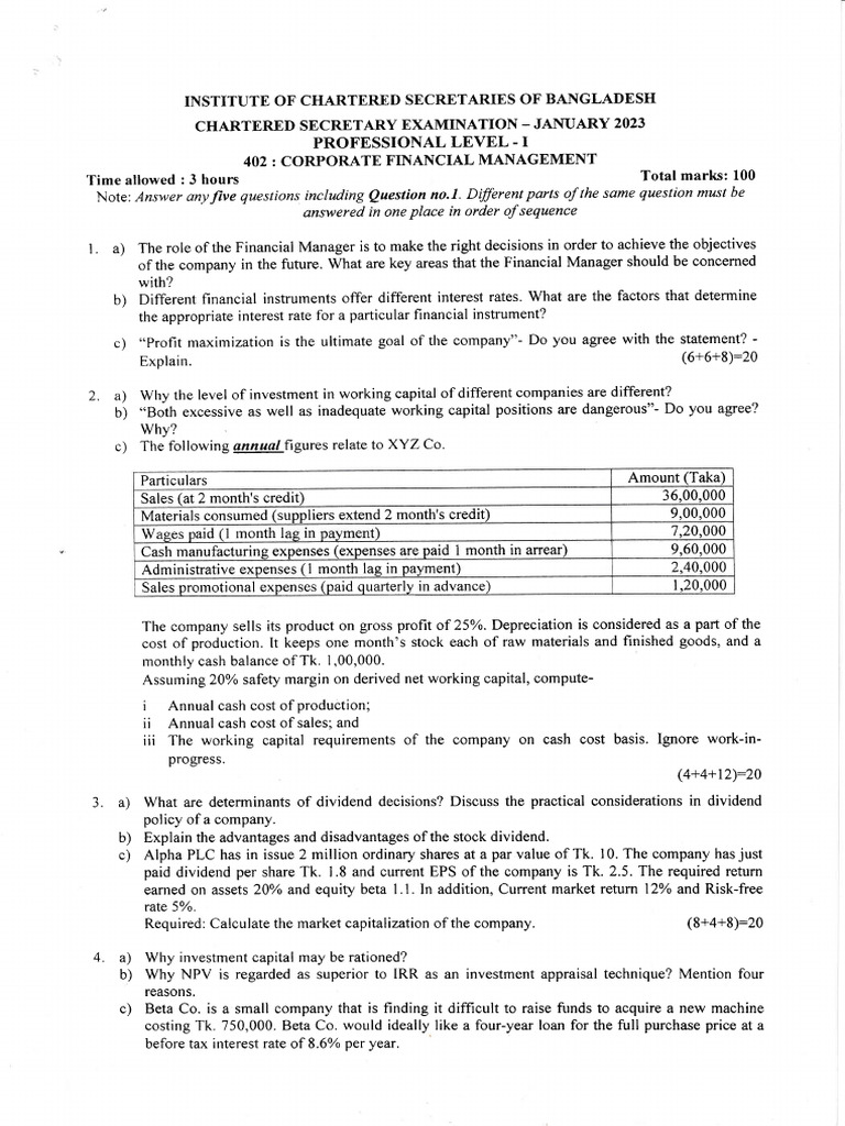 402 - Corporate Financial Management | PDF | Cost Of Capital | Equity ...