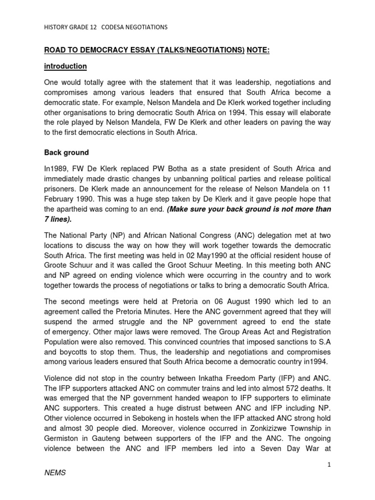 Road to Democracy in South Africa | PDF | Politics Of South Africa ...