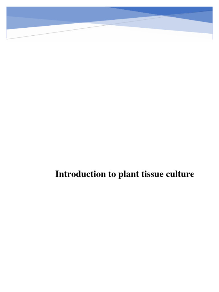 Plant Tissue Culture Techniques Explained | PDF | Sterilization ...