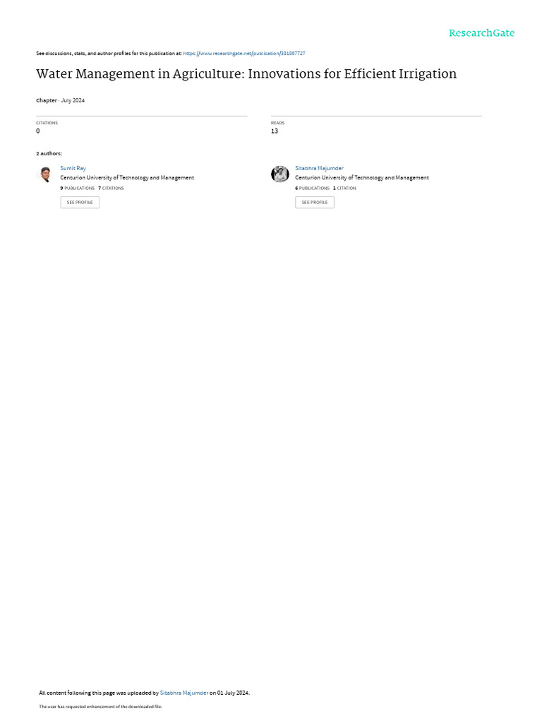 Water Management In Agriculture Innovations For Efficient Irrigation