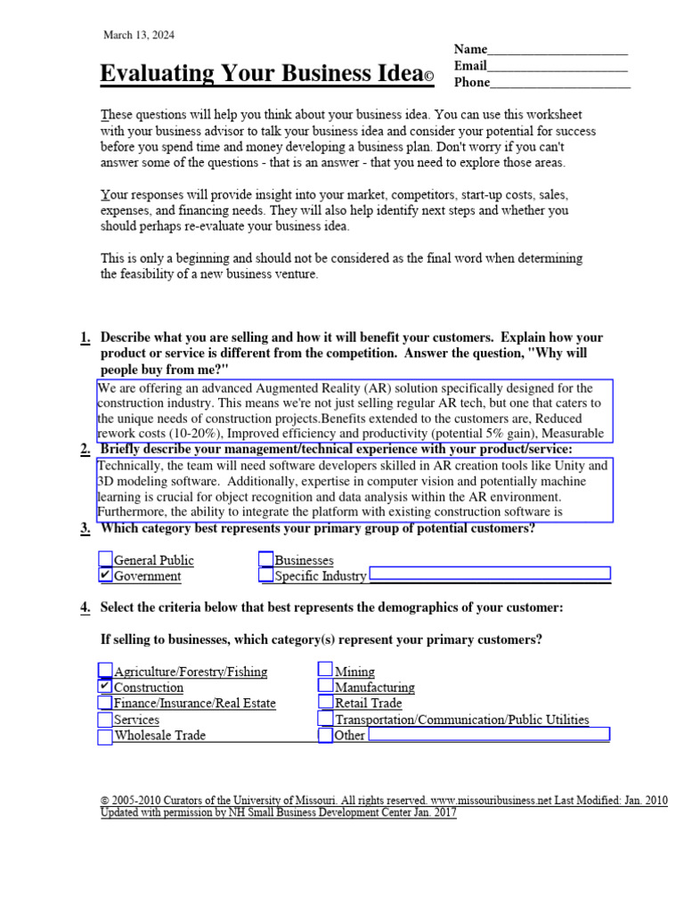 Evaluating Your Business Idea Step by Step | PDF | Investing ...