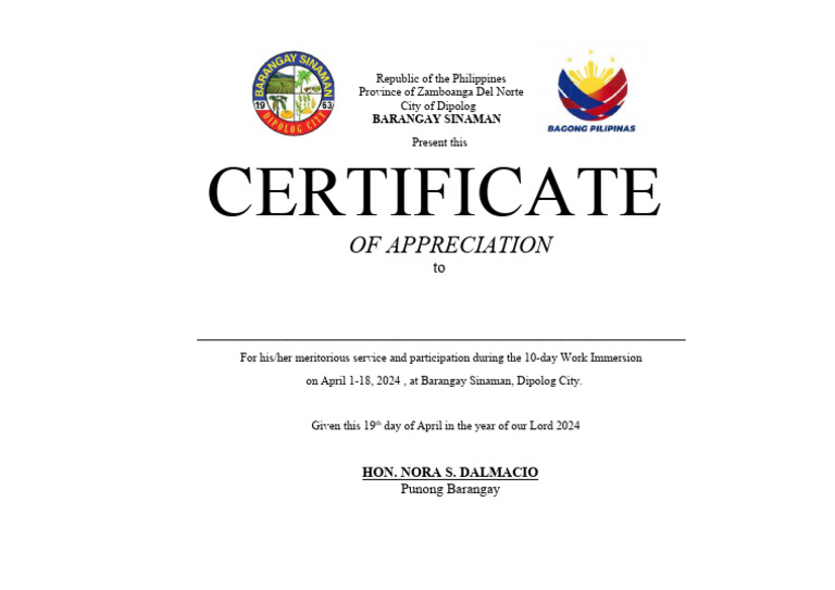 Certificate of Appreciation Template | PDF