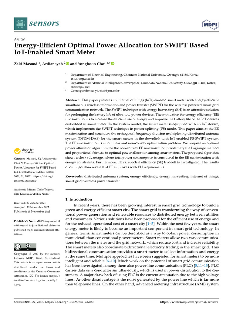 Energy Efficient Smart Meter | PDF | Smart Grid | Internet Of Things