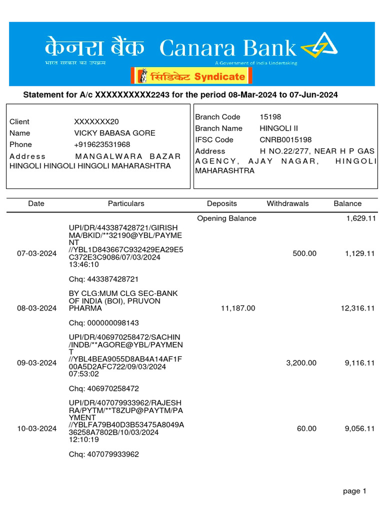 Bank Statement Mar-Jun 2024 | PDF | Payments | Banking Technology