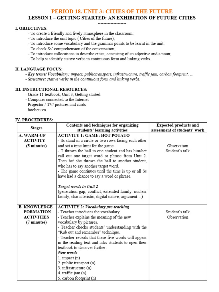 Future Cities: Vocabulary and Grammar Guide | PDF | Vocabulary | Verb
