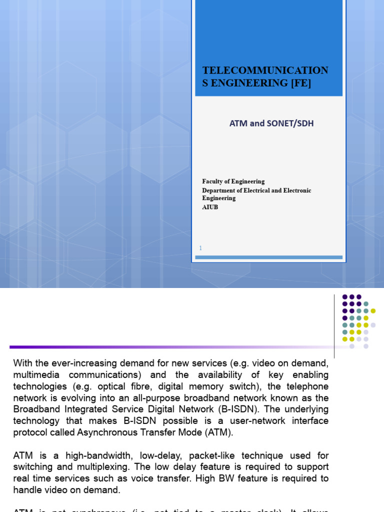 Te (Fe) 02 Atm Sonet SDH1 | PDF | Asynchronous Transfer Mode | Computer ...