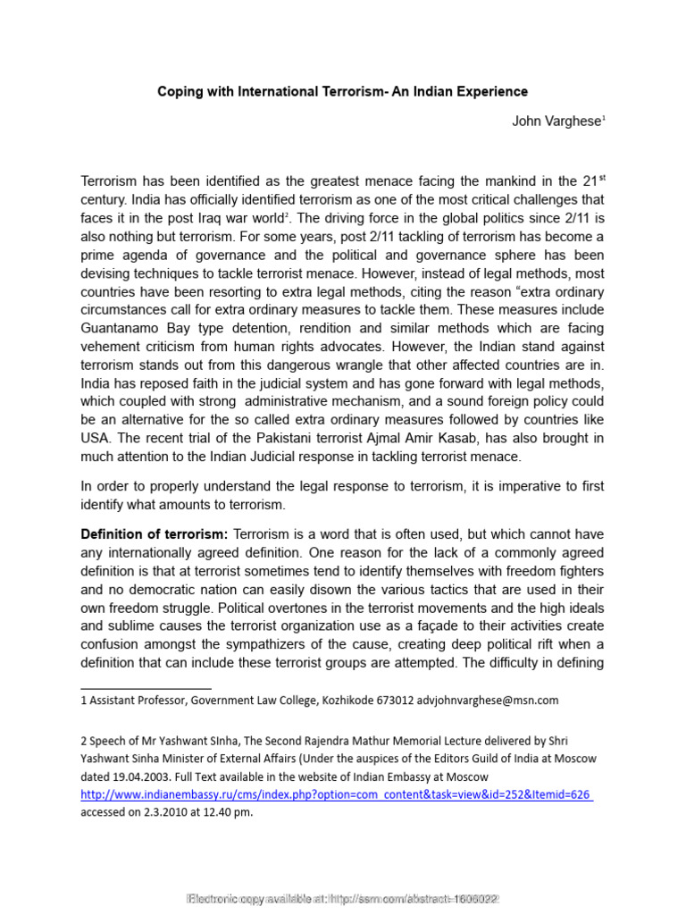 POTA 8 PAGES ssrn-1606022 | PDF | Crimes | Crime & Violence