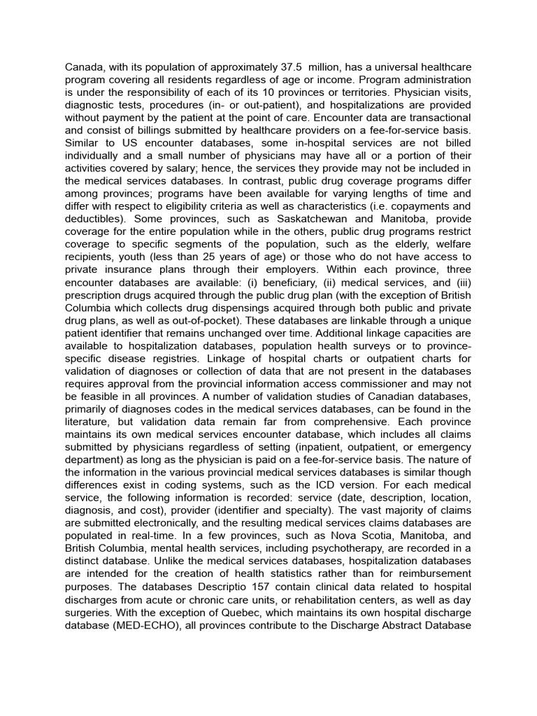 Encounter databases in canada pdf prescription drugs pharmacy