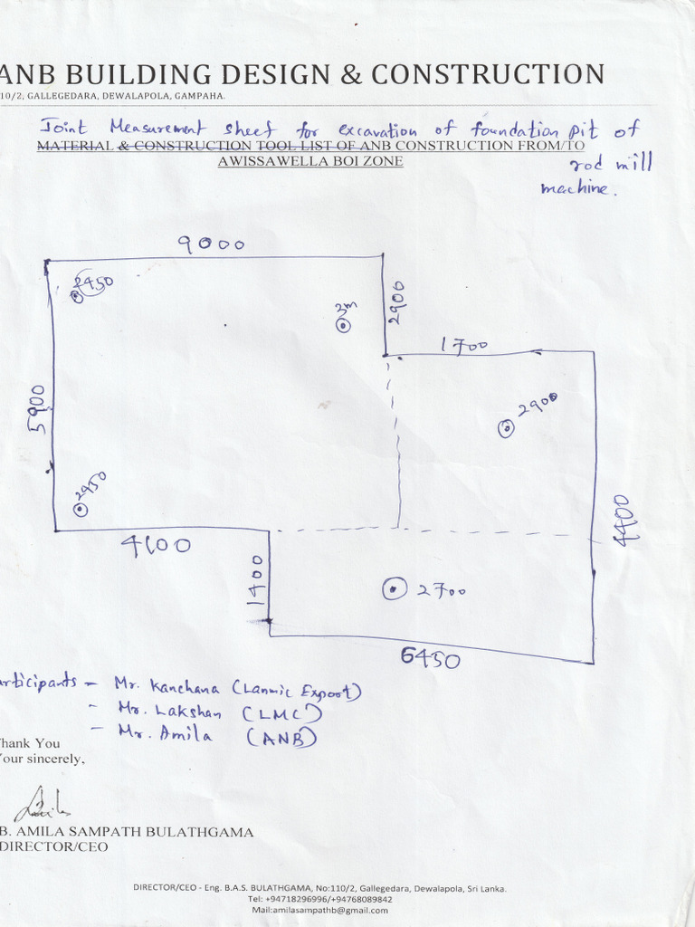 Rod Mill Foundation Bar Schedules and Excavations Scanned Docs - (14 ...
