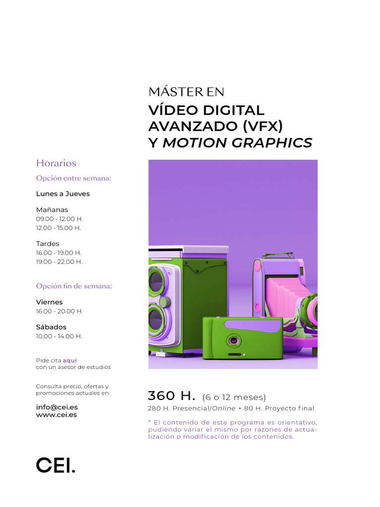 Master en VFX y Motion Graphics | PDF | Gráficos de computadora 3 D ...