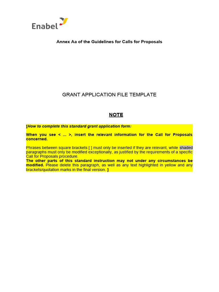 Annex a grant application file part a concept note part b proposal
