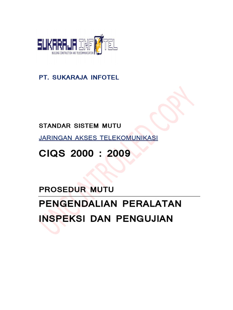9 Pm Pengendalian Peralatan Inspeksi Dan Pengujian Pdf