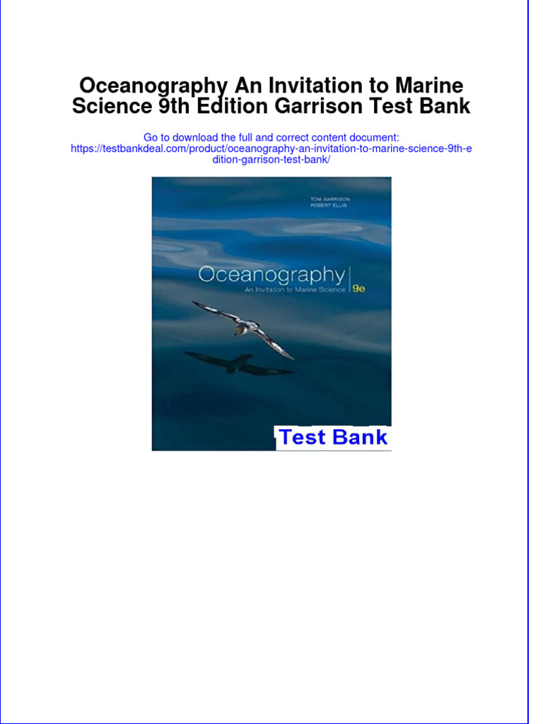 Oceanography An Invitation To Marine Science 9th Edition Garrison Test Bank Instant Download All