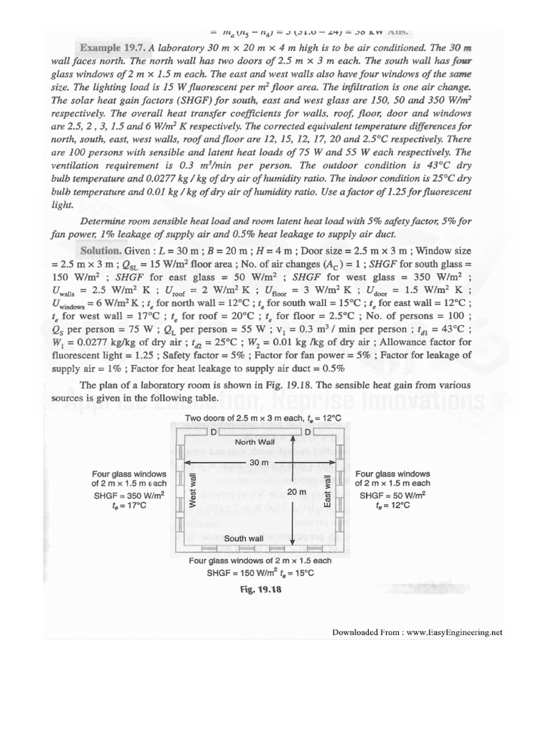 Cooling load example problem pdf