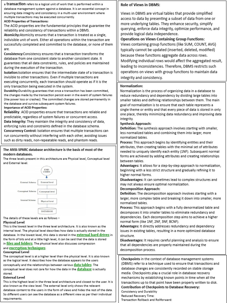 Cheat | PDF | Databases | Database Transaction