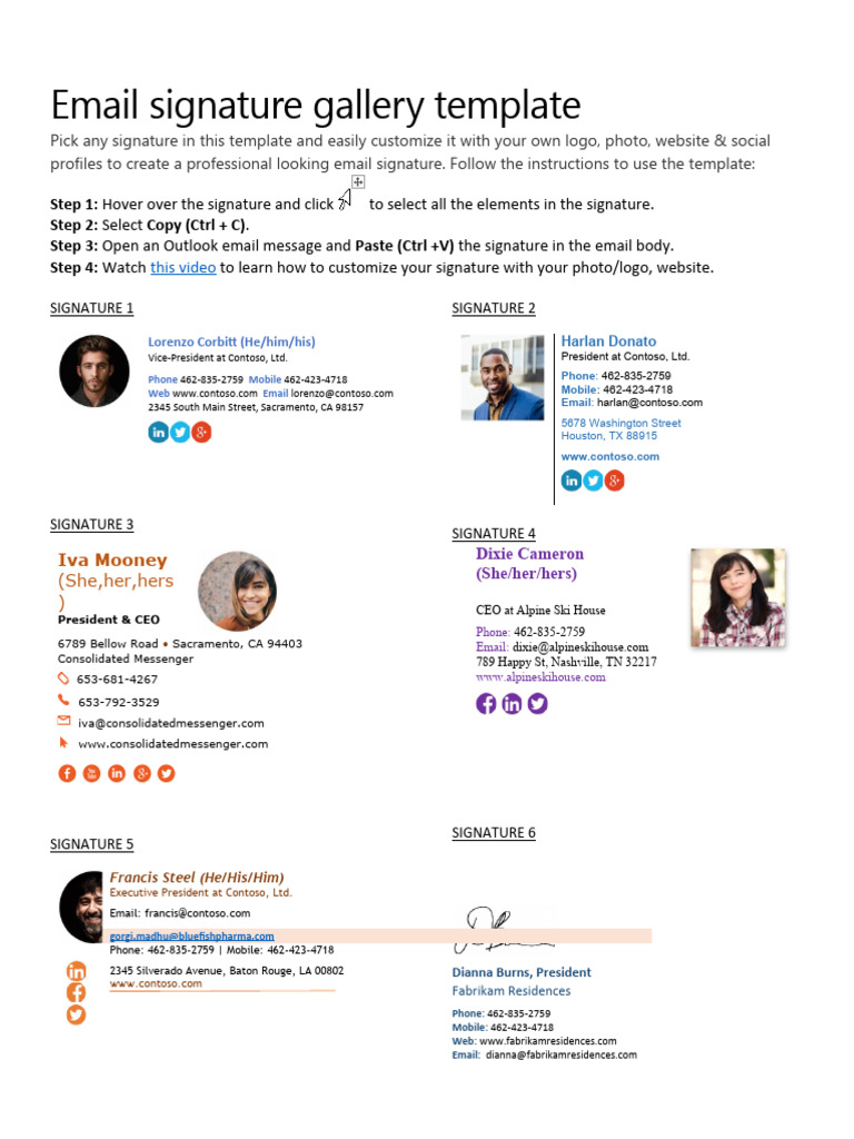 Email Signature Gallery PDF