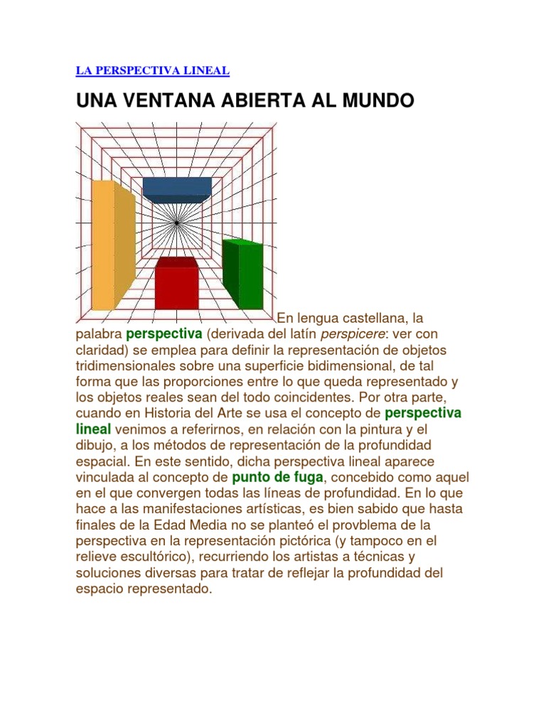 La Perspectiva Lineal | PDF | Perspectiva (Gráfica) | Pinturas