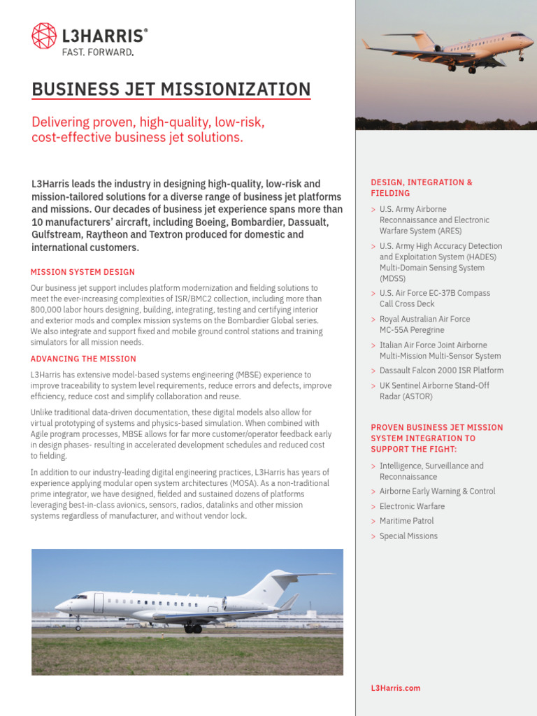 Business Jet Mission Solutions Overview | PDF | Aviation | Aircraft