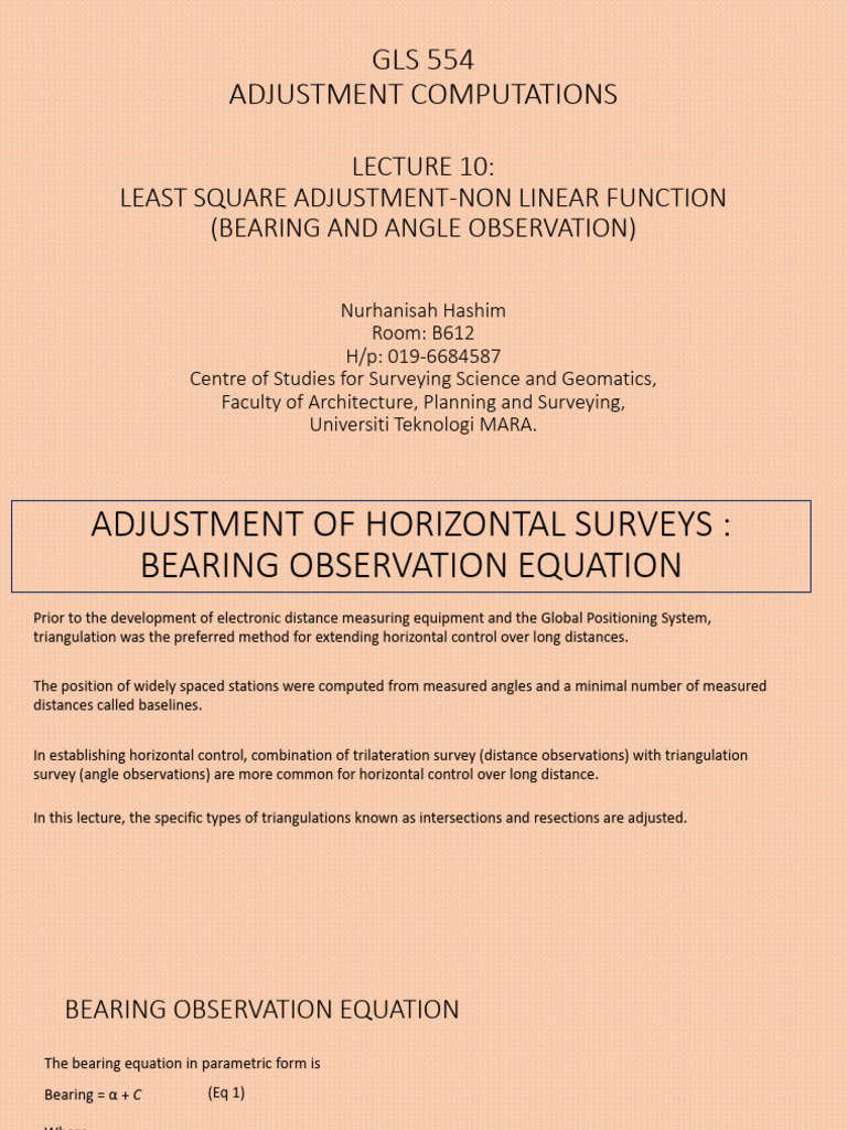 Nonlinear Least Squares in Surveying | PDF | Nonlinear System | Equations