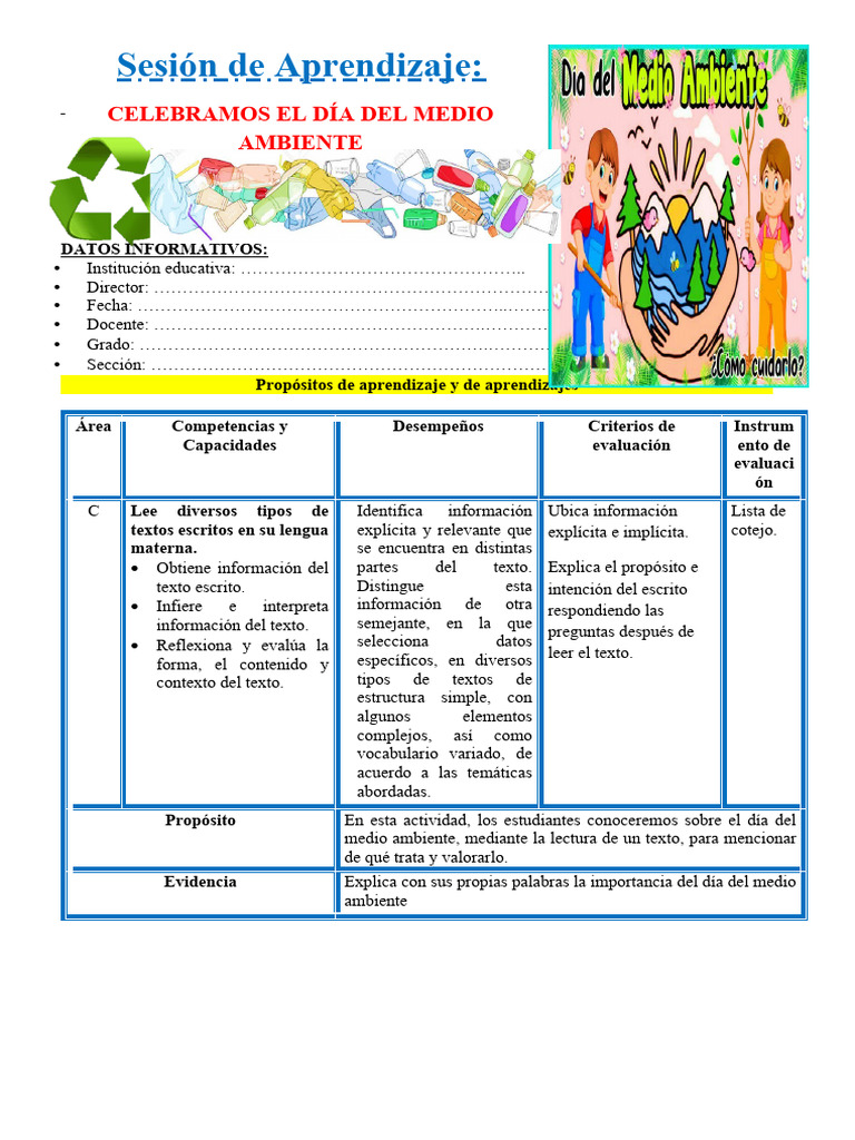 Celebración del Día del Medio Ambiente | PDF | Entorno natural