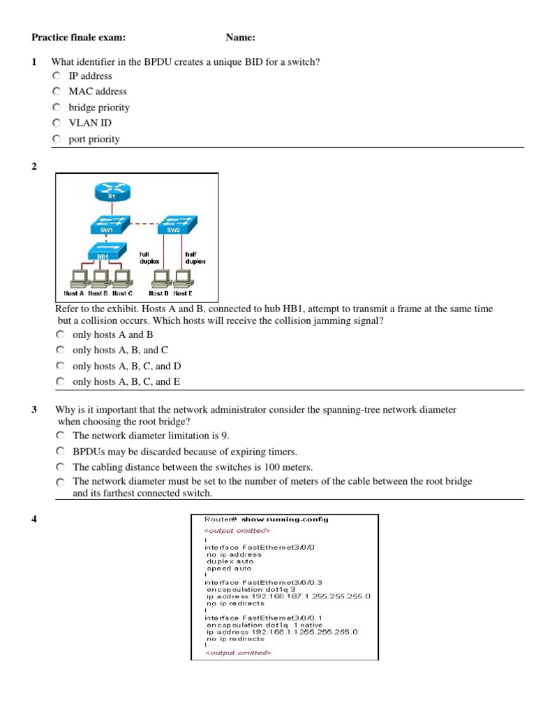 SWitches Practice Finale Exam | PDF | Science & Mathematics