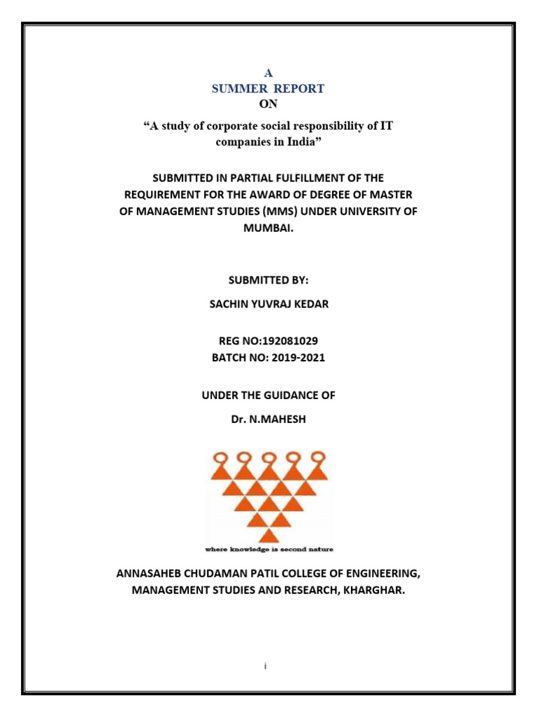 CSR in Indian IT Companies: A Study | PDF | Corporate Social ...