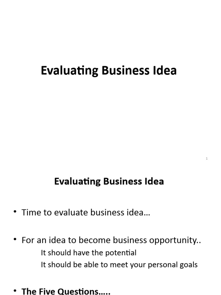 Evaluating Business Opportunities Guide | PDF | Business Model | Market ...