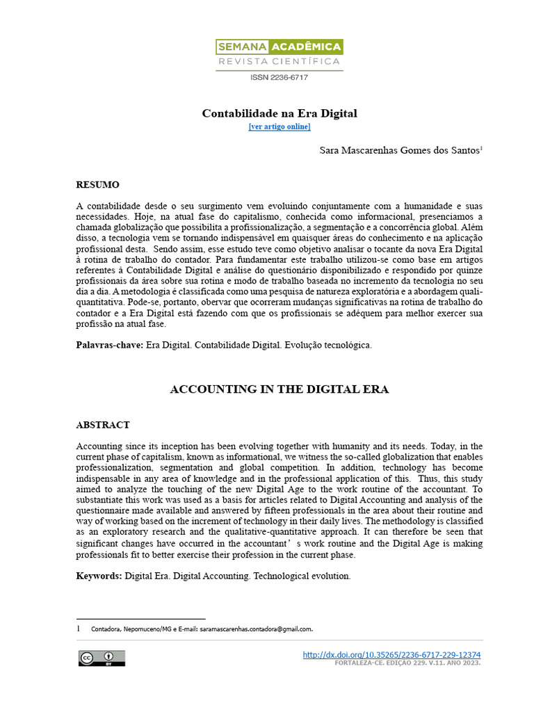 Contabilidade na Era Digital: Mudanças e Desafios | PDF | Contabilidade ...