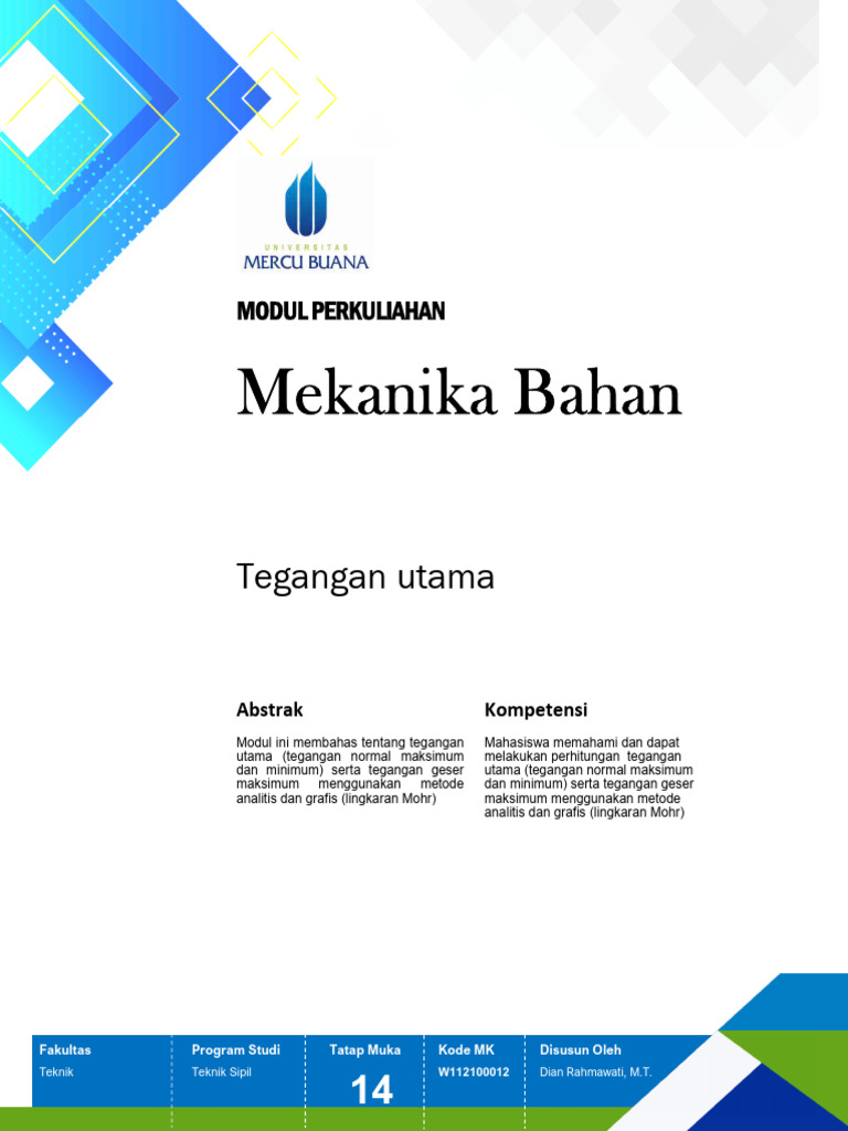 Modul 14 Mekanika Bahan | PDF