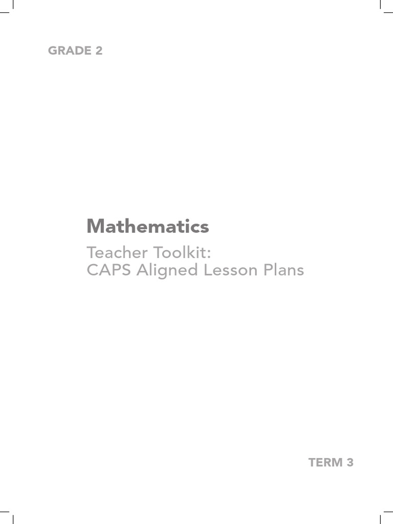 Grade 2 Term 3 Math Lesson Plans | PDF | Lesson Plan | Learning