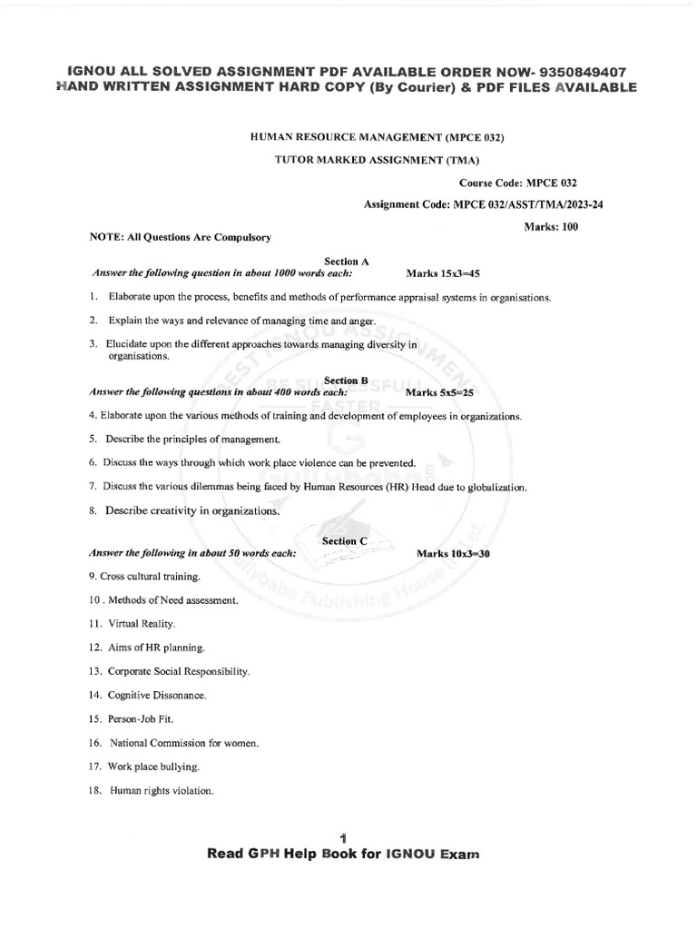 MPCE-32 Guess Paper | PDF