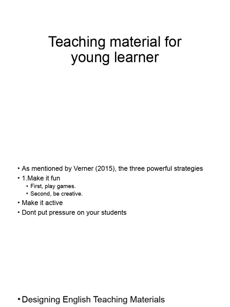 Teaching Material For Young Learner | PDF | Learning | Cognitive Science