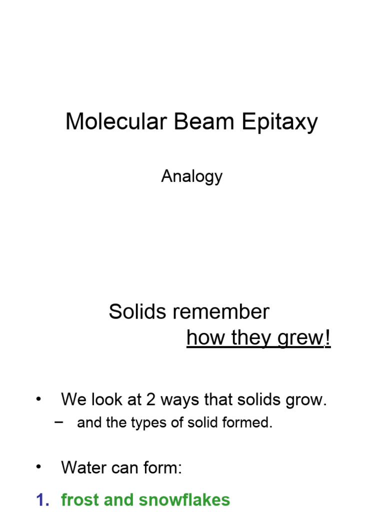 Understanding Molecular Beam Epitaxy | PDF | Crystal | Ice