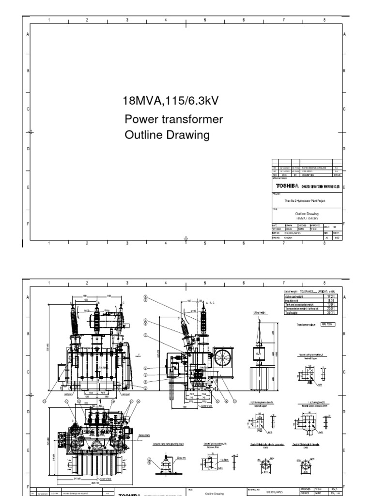 18MVA Power Transformer Outline Drawing | PDF