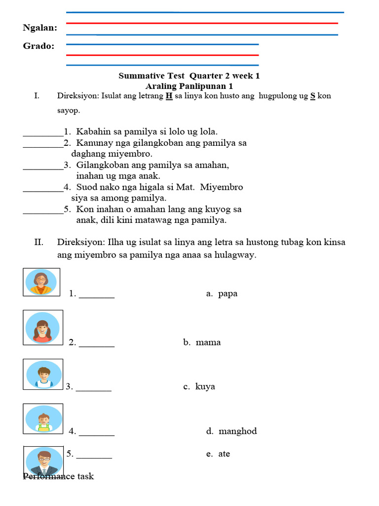 Summative Test WK 1 q2 Ap | PDF