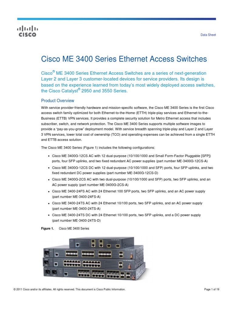 Datasheet CISCO Computer Network Network Switch