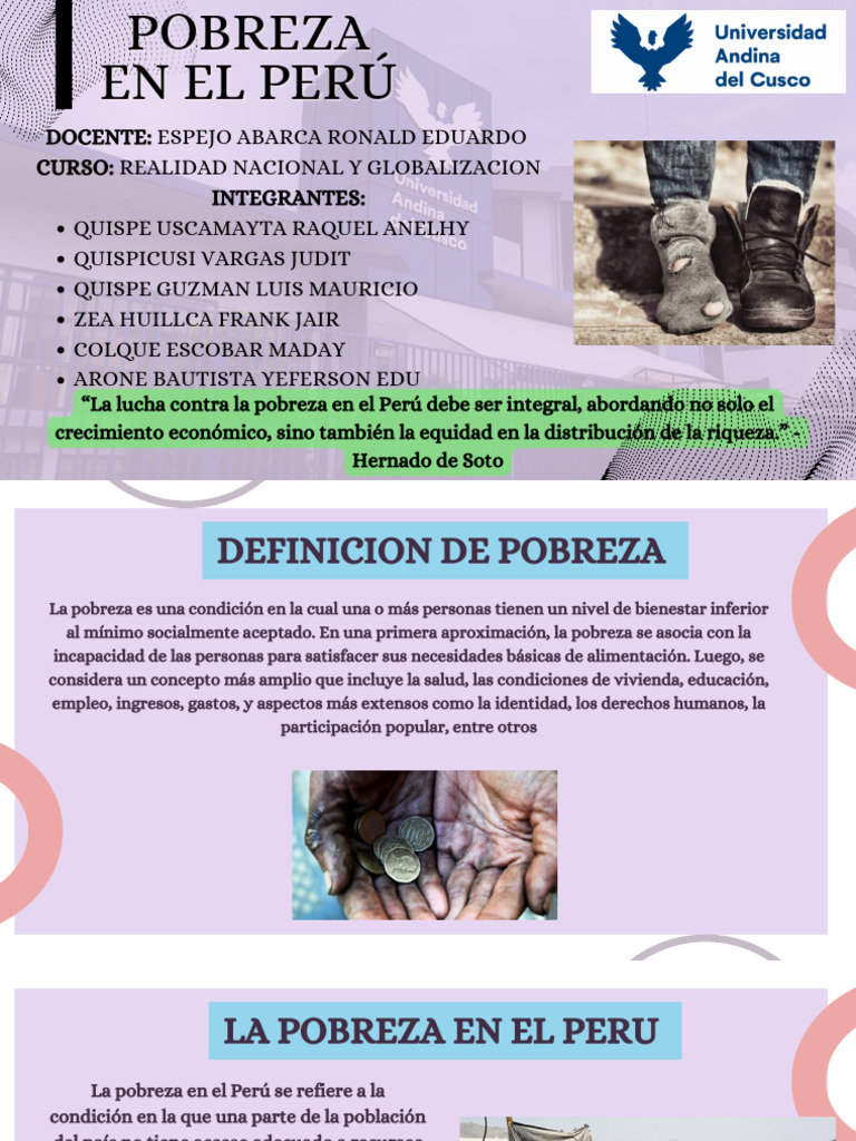 Pobreza y Desigualdad en el Perú | PDF | Desigualdad social ...