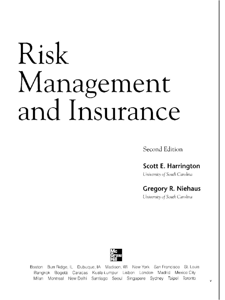 1 To 4 Chap Risk Management and Insurance Second Edition Scott e ...